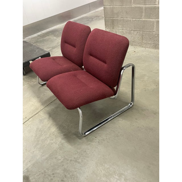 Vintage Modern Steelcase Chrome Loveseat Couch Chairish