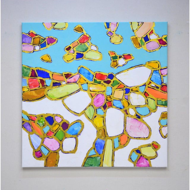 In creating this piece, I sought to blend vibrancy with a sense of organic flow. The fragmented, colorful shapes scattered...