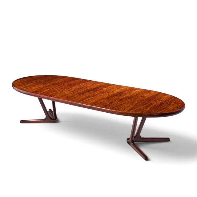 Interform Mid Century Rosewood Expanding Dining Table With 3 Leaves For Sale - Image 16 of 16