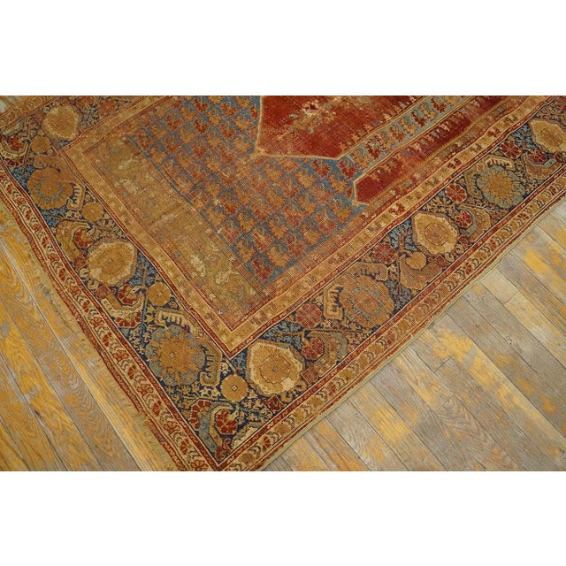 Traditional and Special in a Red Background Color Antique Turkish Ghiordes Prayer Rug For Sale - Image 12 of 12