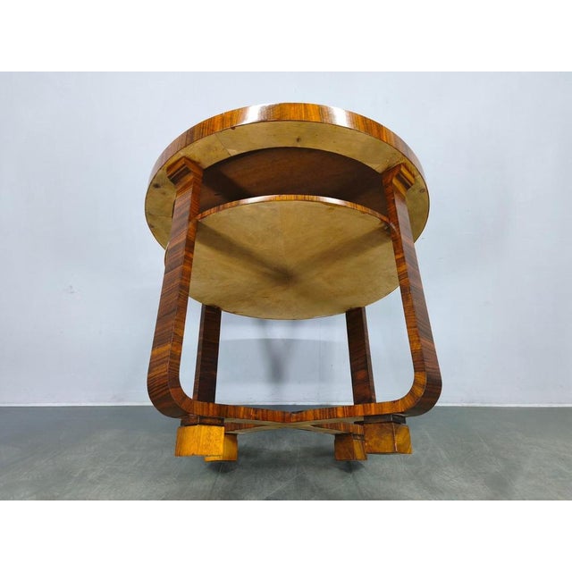 Art Deco Walnut Veneer Coffee Table, Czechoslovakia, 1930s For Sale - Image 13 of 14