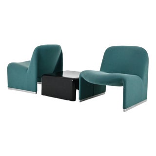 Alky Chairs and Table by Giancarlo Piretti for Anonyma Castelli, 1970s, Set of 3 For Sale