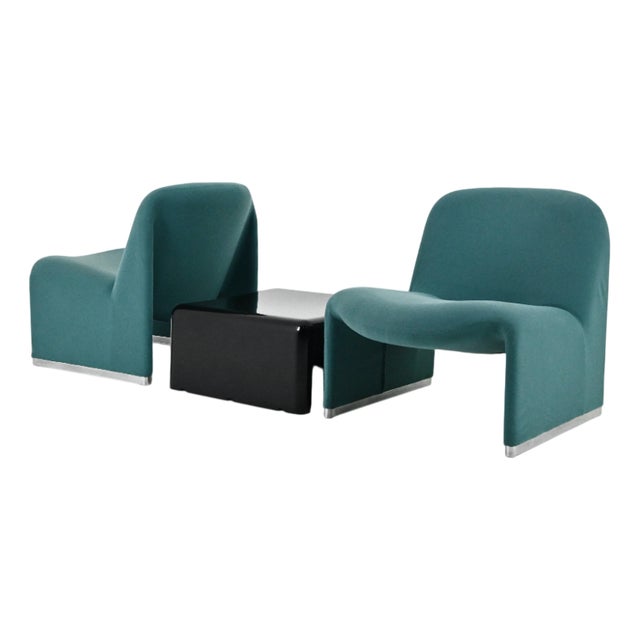 Alky Chairs and Table by Giancarlo Piretti for Anonyma Castelli, 1970s, Set of 3 For Sale