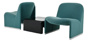 Alky Chairs and Table by Giancarlo Piretti for Anonyma Castelli, 1970s, Set of 3