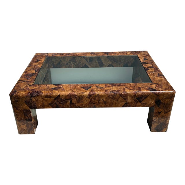1980s Signed Karl Springer Penshell Coffee Table For Sale
