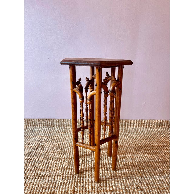 Late 19th Century Antique Art & Crafts Oak Side Table For Sale - Image 5 of 8