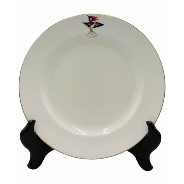Vintage New York Yacht Club Surpass Nautical Burgee Plate 7.75"d For Sale - Image 10 of 10
