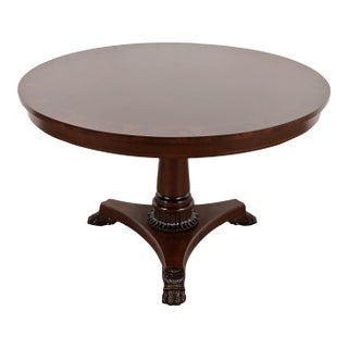 Kindel Furniture Neoclassical Banded Oak Pedestal Center Table or Breakfast Table For Sale