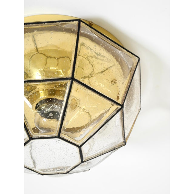 Vintage Glass Ceiling Lamp in Octagon Shape from Limburg, 1970s For Sale - Image 13 of 18