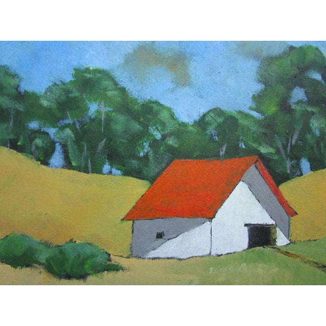 Contemporary Sonoma Farm Barn Lynne French 11x14 California Landscape Oil Painting For Sale - Image 3 of 5