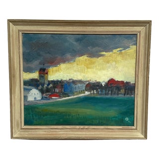 A.G., Village, 1948, Oil on Panel For Sale