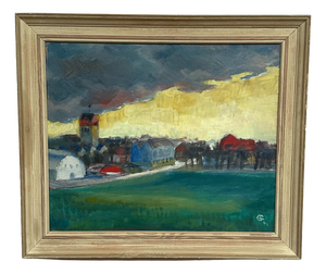 A.G., Village, 1948, Oil on Panel