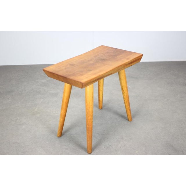Mid-Century Modern Cherry Stool, Czechoslovakia, 1960s For Sale - Image 10 of 11