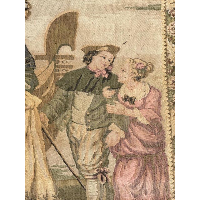 Mid-Century French Jacquard Tapestry with Embarkation for Cythera Motif in the style of Aubusson, 1950s For Sale - Image 3 of 18