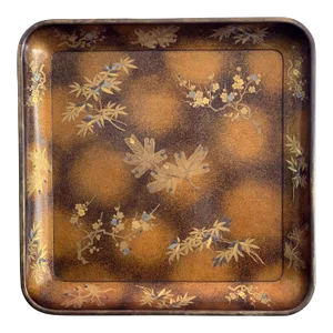 Large Vintage Japanese Maki-e Lacquer Kimono Tray
