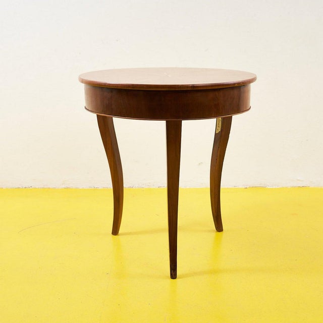 Round Wooden Table with Drawer For Sale - Image 10 of 12