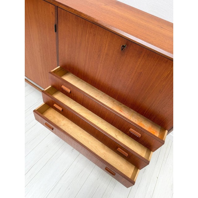 Vintage Danish Teak Highboard attributed to Børge Mogensen, 1960s For Sale - Image 11 of 13