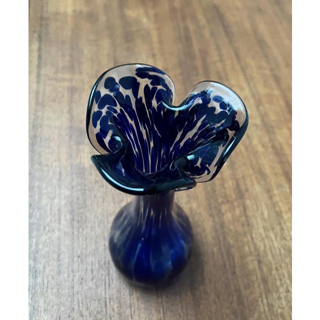 Vintage Flower Murano Glass Vase For Sale - Image 6 of 18