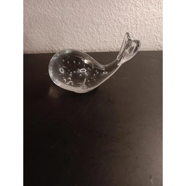 1940s Clear Crystal Bullicante Whale Figurine Paperweight For Sale In Dallas - Image 6 of 6