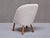 Swedish Modern Clam Chair in White Teddy Fabric and Beech, 1940s For Sale - Image 13 of 15