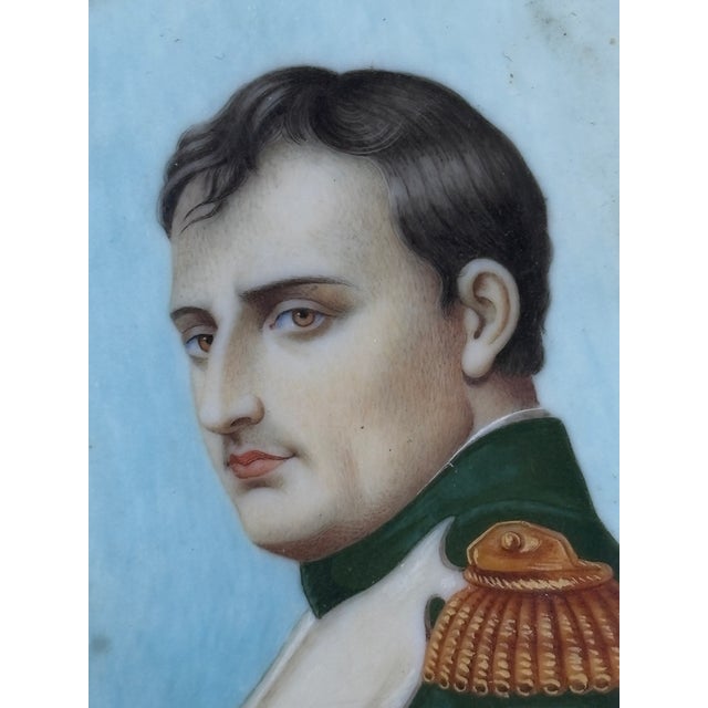 French Antique French Napoleon Bonaparte Miniature Portrait in Empire Gilt Frame For Sale - Image 3 of 9