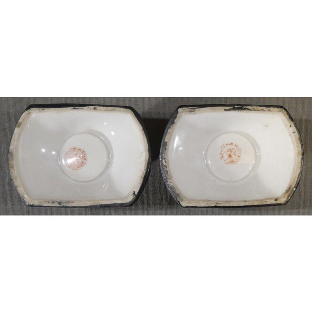 1930’s Japanese Art Deco Lustreware Porcelain Hand-Painted Leaf Motifs Candlesticks (Showa Period) - A Pair For Sale In New Orleans - Image 6 of 7