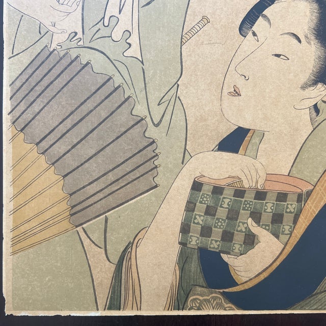 Early 20th Century Pair of Woodblock Prints by Kitagawa Utamaro For Sale - Image 10 of 12
