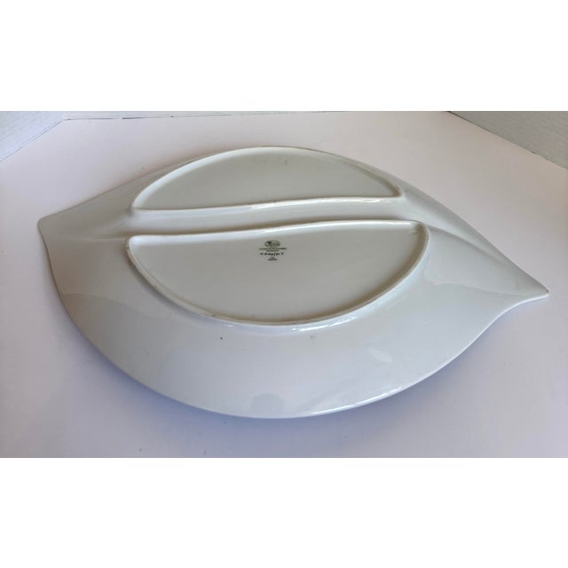 Vintage Hutschenreuther Maxim’s De Paris Leaf Form Floral Porcelain Platter For Sale - Image 10 of 12