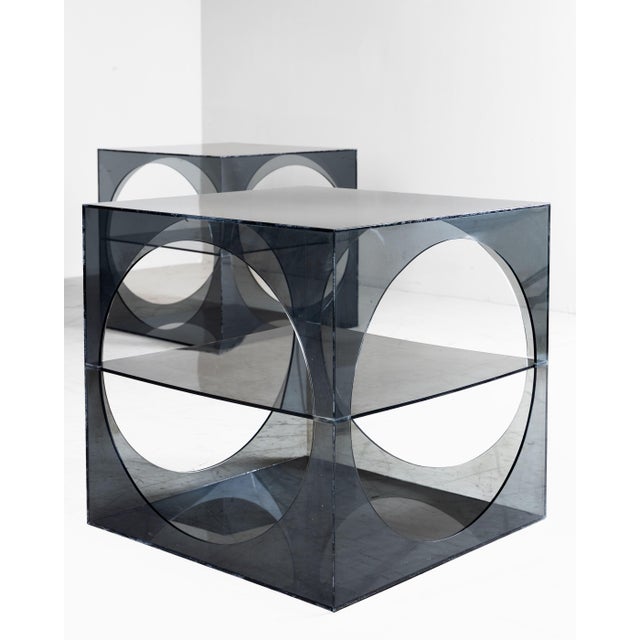 Acrylic Glass Bedside Tables, 1970s, Set of 2 For Sale - Image 15 of 16