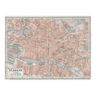 1910 City Map of Glasgow Scotland For Sale
