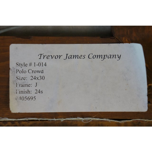 Late 20th Century Trevor James Polo Crowds Equestrian Oil Painting After George Wesley Bellows 37" For Sale - Image 12 of 14