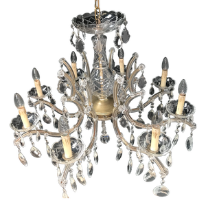Large Crystal Hand.Cut Maria Chandelier, 1940s / 50s