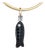 Perfect Black Onyx Poisson Pendant With Spinel & Diamond For Sale