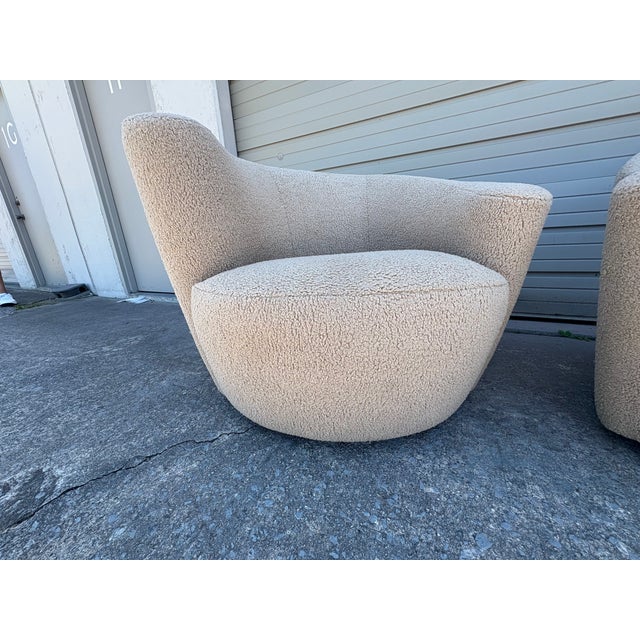 Pair of Vladimir Kagan for Weiman Nautilus Swivel Chairs For Sale - Image 9 of 14