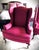 Late 20th Century Drexel Heritage Burgundy Wine Queen Anne Wingback Accent Chairs For Sale - Image 11 of 18