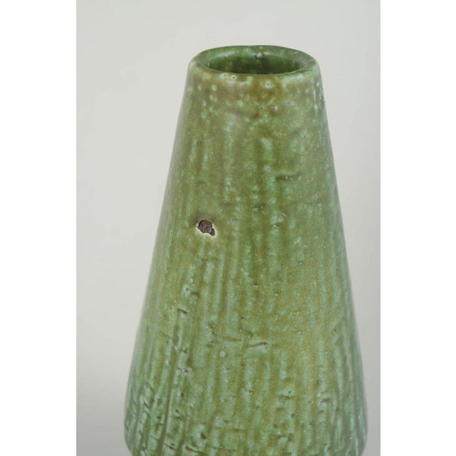 Gunnar Nylund for Nymølle, Denmark Vase, 1960s–1970s. Organically shaped stoneware vase with a characteristic green...