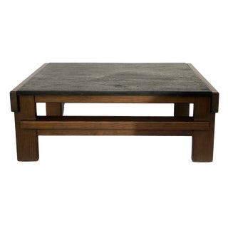 Brutalist Modernist Black Grey Natural Stone Coffee Table by Carl Straub, Germany, 1979 For Sale