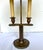Vintage French Brass Bouillotte Two Candle Lamp W/Green Metal Shade For Sale - Image 12 of 14