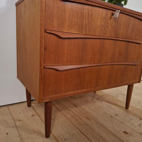Small Vintage Three-Drawer Chest Mid-Century Scandinavian Teak Design, 1960s For Sale - Image 6 of 8