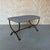 2020s Vintage Inspired Spanish Gilt Iron Bench With Scrolled Base and Striped Ticking Upholstery For Sale - Image 5 of 12