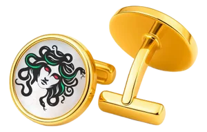 Mother of Pearl Cufflinks - Medusa Cufflinks, A Pair