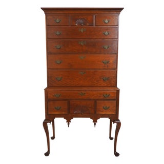 Dr Dimes Cherry Flat Top 2 Piece Highboy For Sale