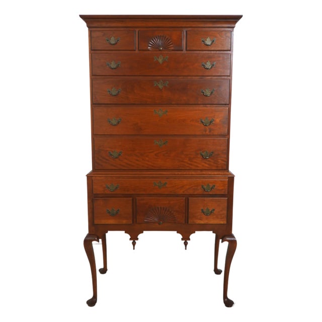 Dr Dimes Cherry Flat Top 2 Piece Highboy For Sale