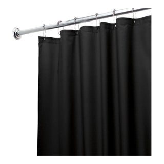 Magnetized Shower Curtain Liner Mildew Resistant Vinyl Free Shipping (Black) For Sale