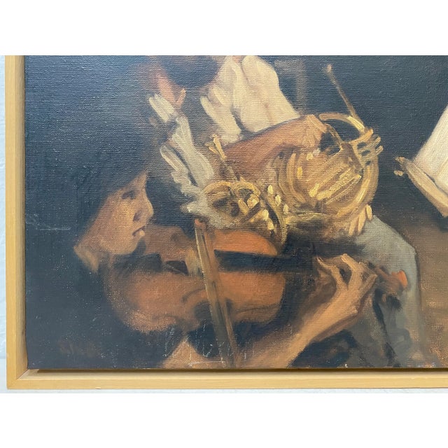 Impressionist Vintage Oil Painting "Strings and Brass" Symphony Oil Painting C.1989 For Sale - Image 3 of 9