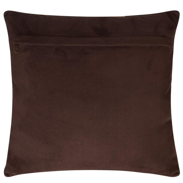 Cowhide Leather Patchwork Pillow - Handmade With Feather Down For Sale - Image 4 of 10