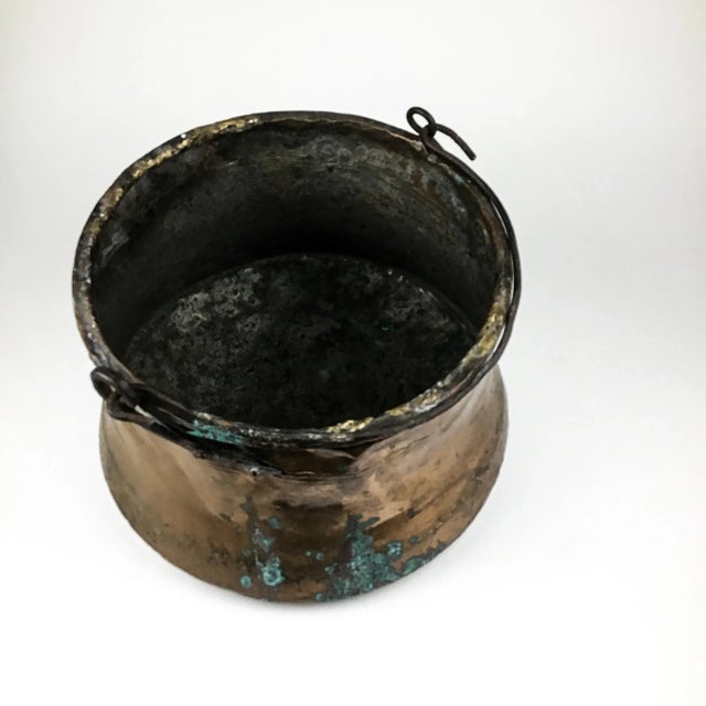 Early 19th Century Antique French Copper & Brass Kettle or Chimney Pot For Sale - Image 5 of 13