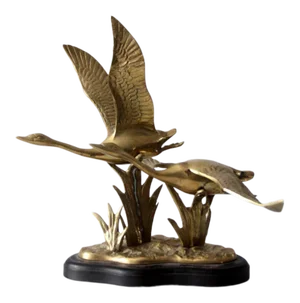 Vintage Figural Brass Birds Sculpture