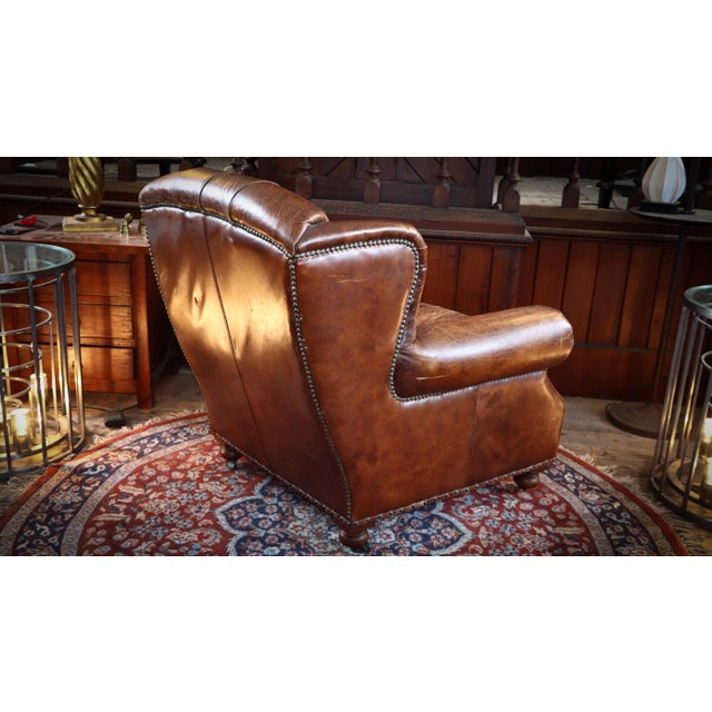 Ardingly Cigar Club Armchair in Antique Whisky Leather by Timothy Oulton, 2010s For Sale - Image 12 of 18