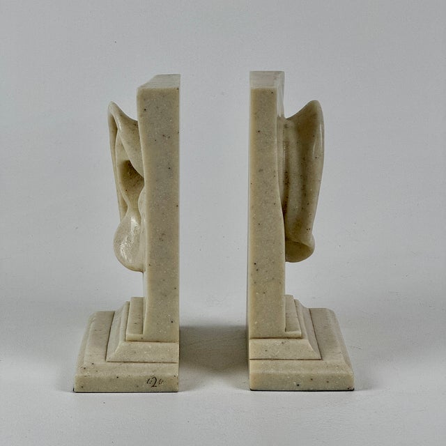 Modern Pair of Post Modern Design Ears Stone Sculptures/Bookends by C2c, Circa 1980s For Sale - Image 3 of 9